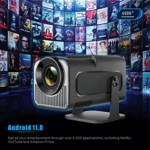 Mini Portable Smart Projector 4K Support Android 11.0 with auto ladder correction - Model#HY320mini