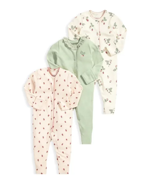 3-Pack Baby Long Sleeve Snap Rompers 3 - Soft Cotton Sleepsuits