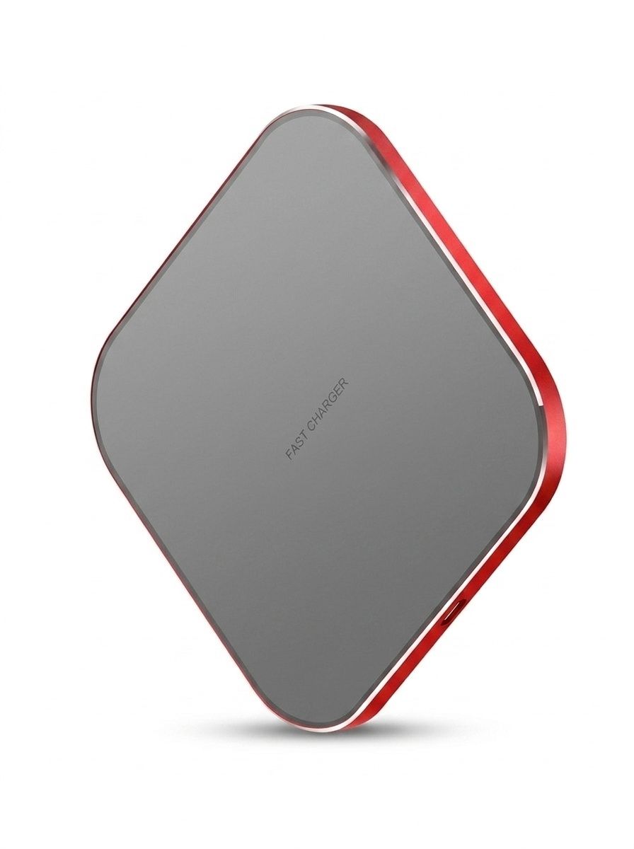 15W Fast Wireless Charger Pad with RGB LED Light, Qi Compatible Sleek Charging Station, White/Black
