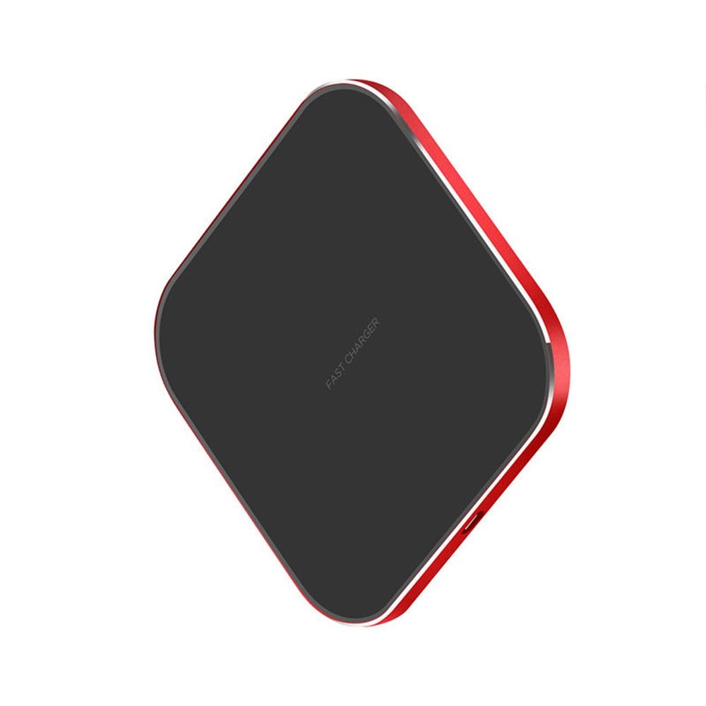 15W Fast Wireless Charger Pad with RGB LED Light, Qi Compatible Super Slim Charging Station, White/Black