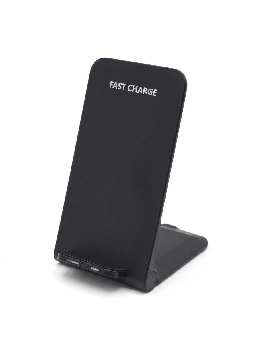 15W Fast Foldable Wireless Charging Stand for Phones, Adjustable Angle Charging Station, White/Black