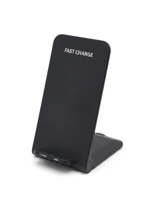 15W Fast Foldable Wireless Charging Stand for Phones, Adjustable Angle Charging Station, White/Black