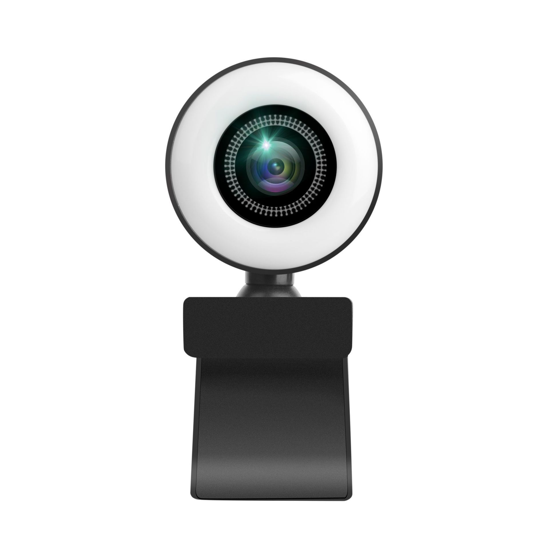2K/4K HD USB PC Webcam with Built-in Ring Light, Pro Streaming Camera for Twitch, YouTube, Video Calls, Autofocus
