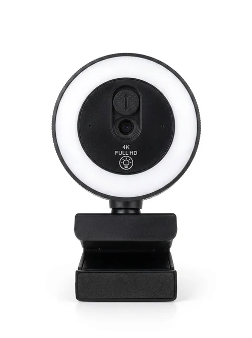 4K Full HD Streaming Webcam with Ring Light, USB Computer Camera for PC Desktop Laptop, Video Calling, Broadcasting