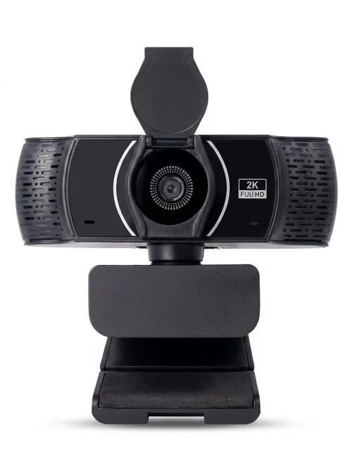 2K Full HD USB Webcam with Noise-Reducing Mic & Stable Clip, Computer Camera for Streaming, Video Calls, Meetings