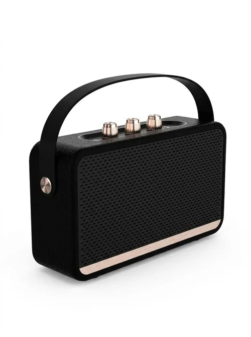 Retro Portable Bluetooth Speaker 20W HiFi Audio, Deep Bass, IPX7 Waterproof, 15H Playtime, 30ft Wireless Range, Vintage Travel Speaker with Strap