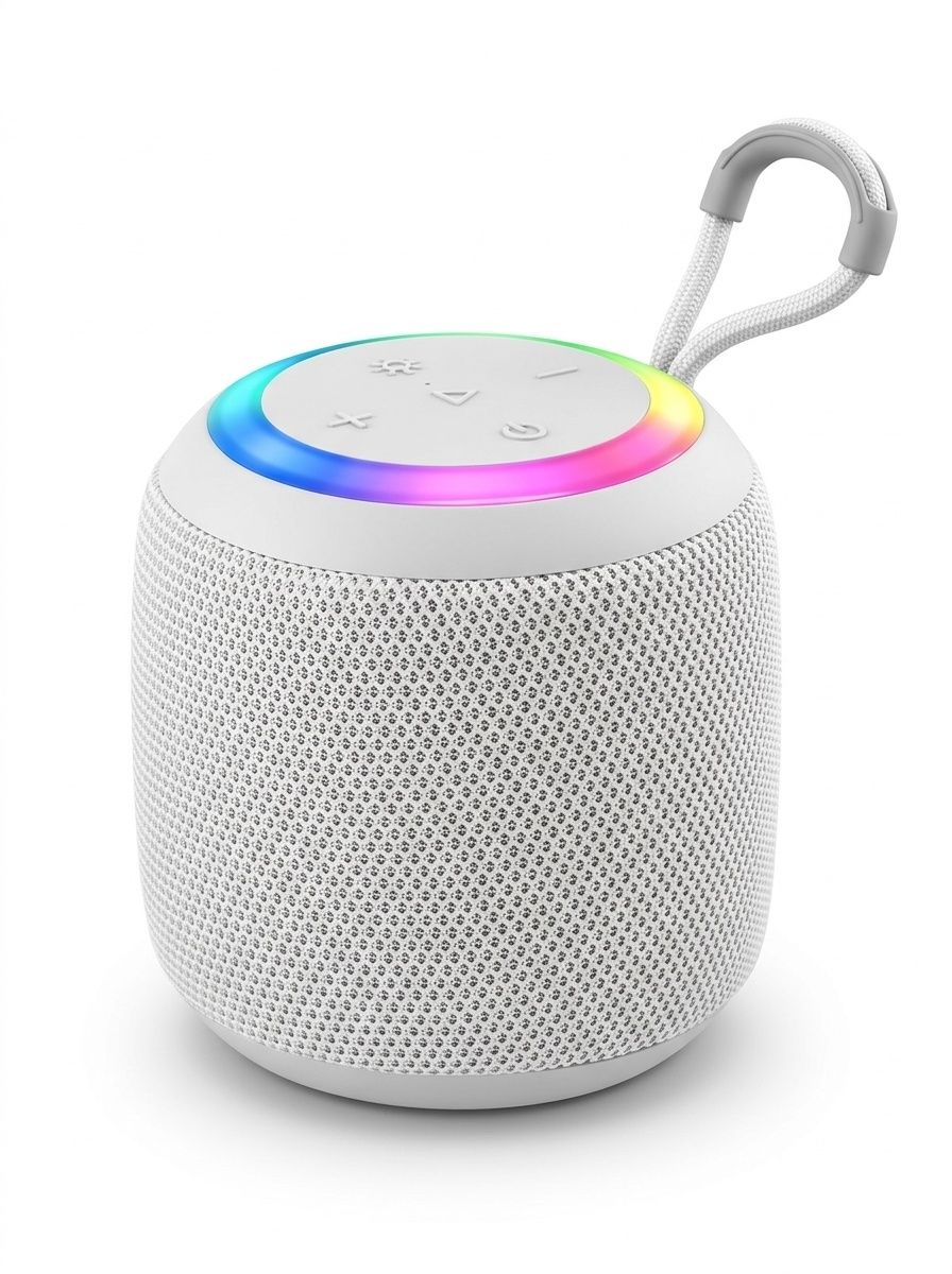 Portable Bluetooth Speaker with RGB Lights, 20W Immersive Bass, IPX7 Waterproof, 15H Playtime, 100ft Range, Compact Travel Speaker with Strap