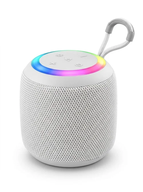 Portable Bluetooth Speaker with RGB Lights, 20W Immersive Bass, IPX7 Waterproof, 15H Playtime, 100ft Range, Compact Travel Speaker with Strap