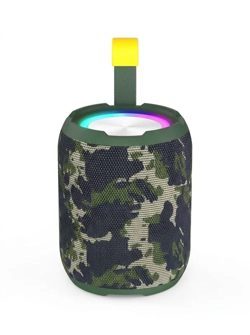 Portable Bluetooth Speaker with RGB Lights, 10W Deep Bass, IPX7 Waterproof, 12H Playtime, 30ft Wireless Range, Outdoor Travel Speaker with Strap