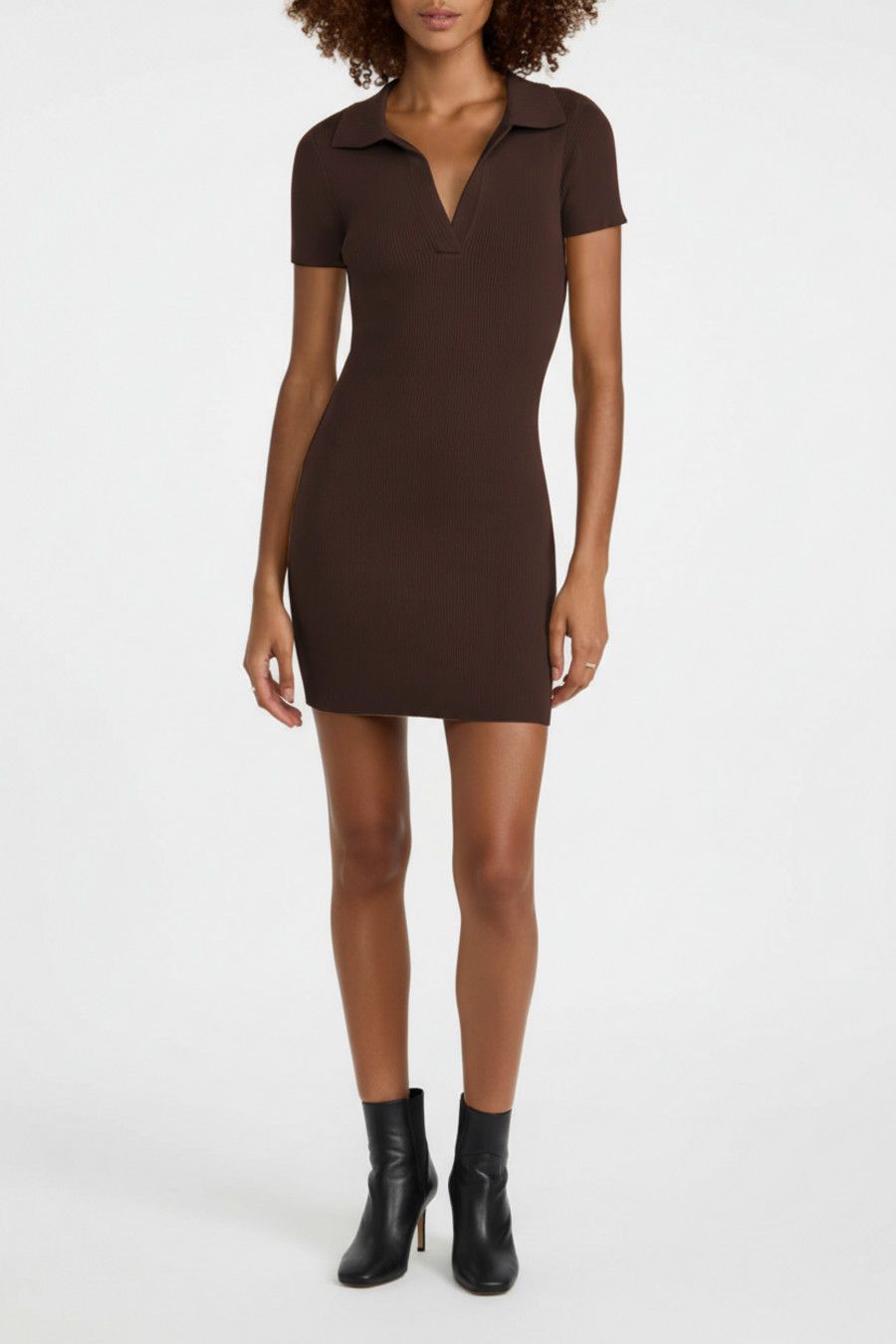 Black Polyester-cotton rib cotton Party Style Dresses L SZE-00008