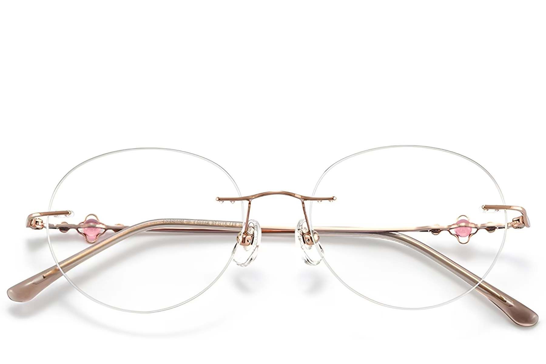 Gafas invisibles de titanio rosa #BS423-0350