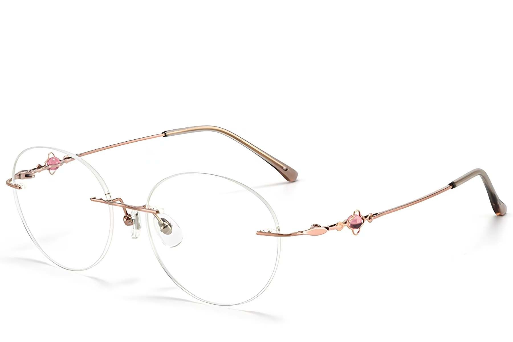 Gafas invisibles de titanio rosa #BS423-0350