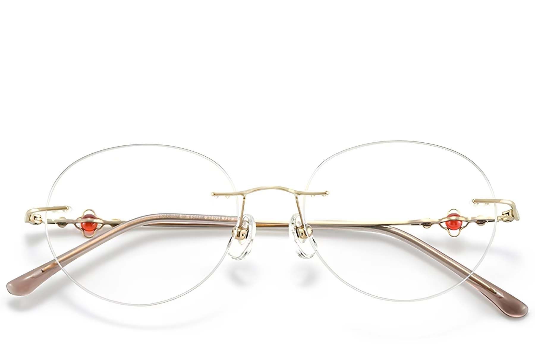 Invisible Golden Titanium Glasses #BS423-0351