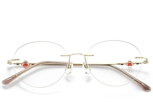 Lunettes invisibles en titane doré #BS423-0351