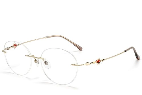 Lunettes invisibles en titane doré #BS423-0351