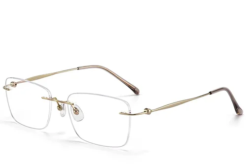 Lunettes invisibles en titane doré #BS423-0355