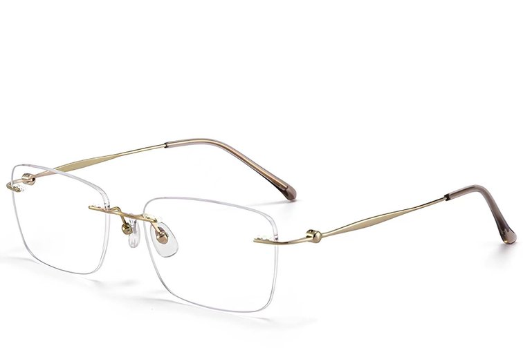 Invisible Golden Titanium Glasses #BS423-0355