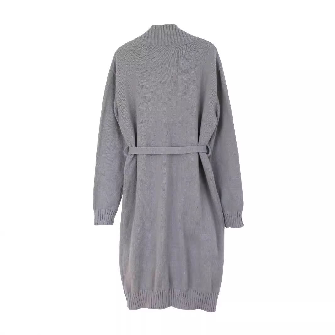 Women's Knit Cardigan Long Sleeve Tie Front Sweater Autumn Winter