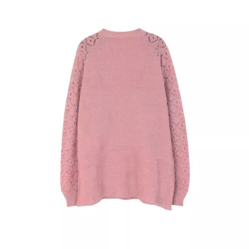 Cardigan da donna in maglia, aperto sul davanti, maniche lunghe, traforato, modello SSU-00098
