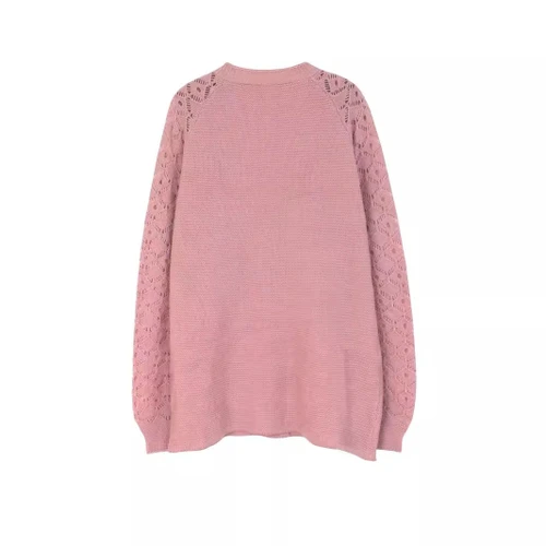 Women's Knit Cardigan Sweater Open Front Long Sleeve Hollow Out SSU-00098