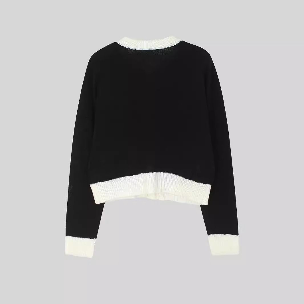 Knit Cropped Cardigan Women Long Sleeve Spring Summer