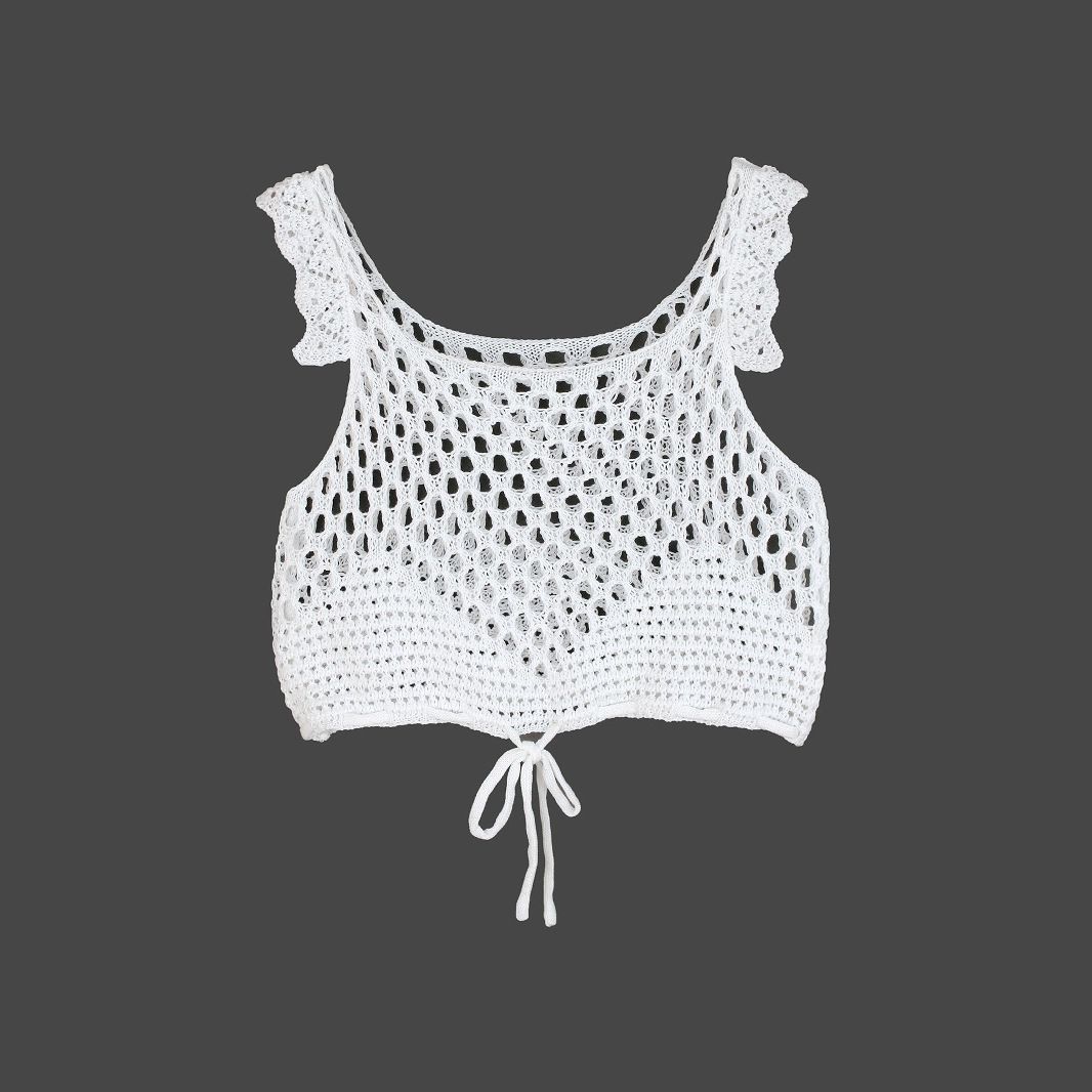 Crochet Tank Top Tie Up Halter Beach Summer SSU-00018
