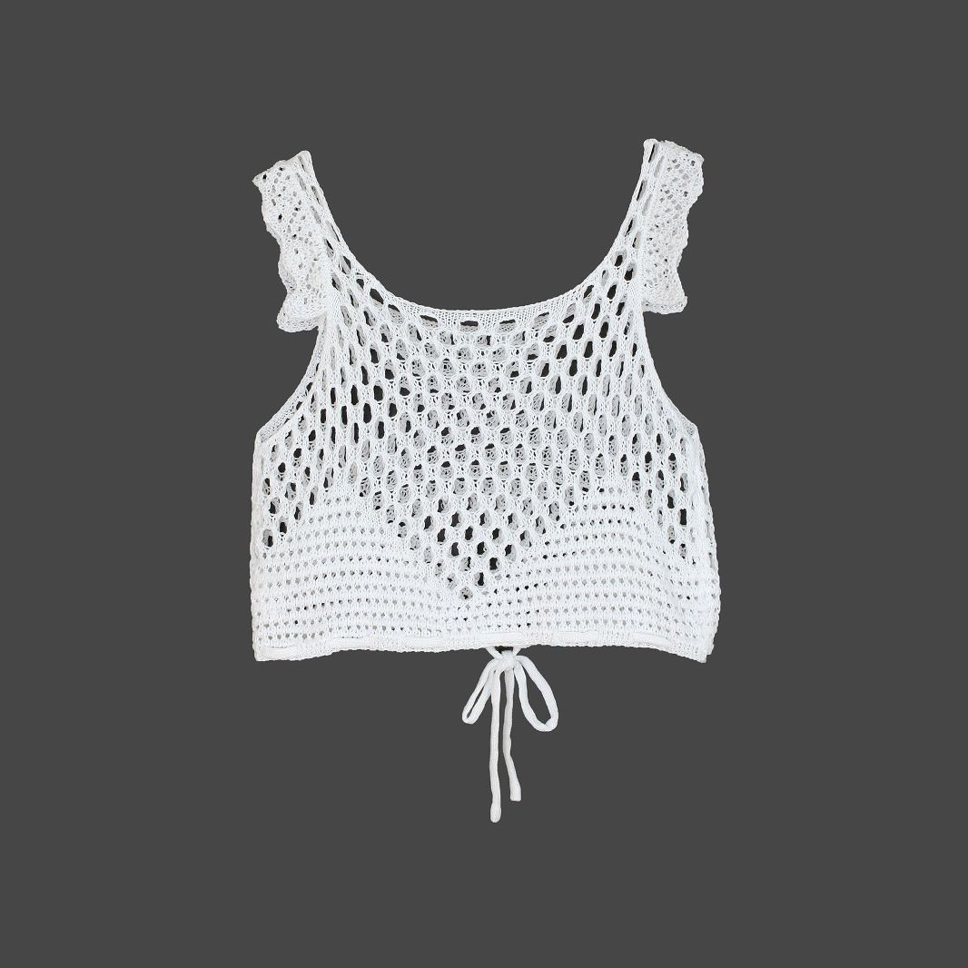 Crochet Tank Top Tie Up Halter Beach Summer SSU-00018