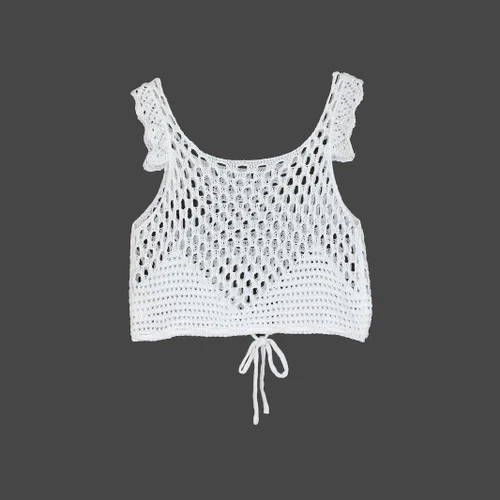 Crochet Tank Top Tie Up Halter Beach Summer SSU-00018