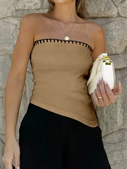 Gilet in maglia da donna, top corto estivo stile vacanza SSU-00047