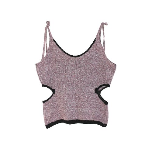 Ärmelloses Strick-Tanktop mit Bindeband im Rücken, Neckholder-Weste, Sommer SSU-00019