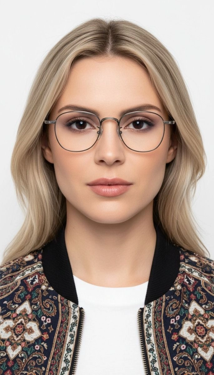 Oval Grey Titanium Glasses #BS1913-0079