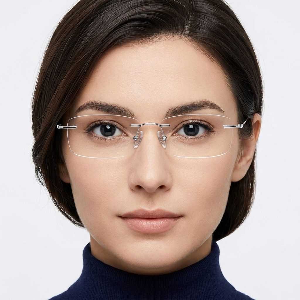 Invisible Silver Titanium Glasses #BS0423-0218
