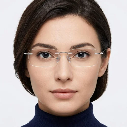 Lunettes invisibles en titane argenté #BS0423-0218
