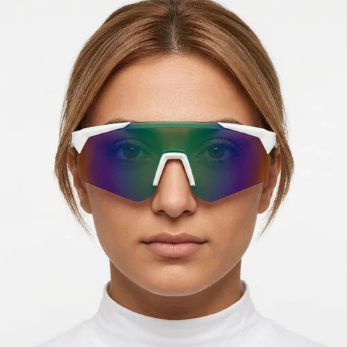 Occhiali da sole sportivi intelligenti QY Pro2 in plastica verde irregolare #BS1611-0008