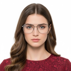 Aviator Grey Metal Glasses #BS2425-0230