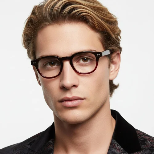 Lunettes ovales en acétate marron #BS0522-0001