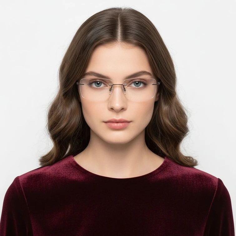 Invisible Brown Metal Glasses #BS2012-0867