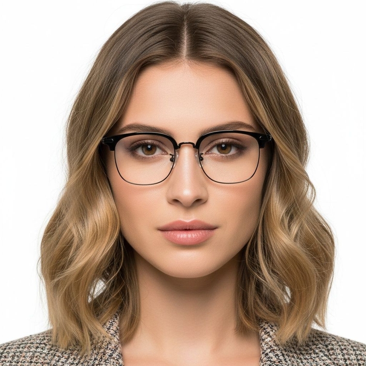 Semi-rimless Black TR90 Glasses #BS1913-0196