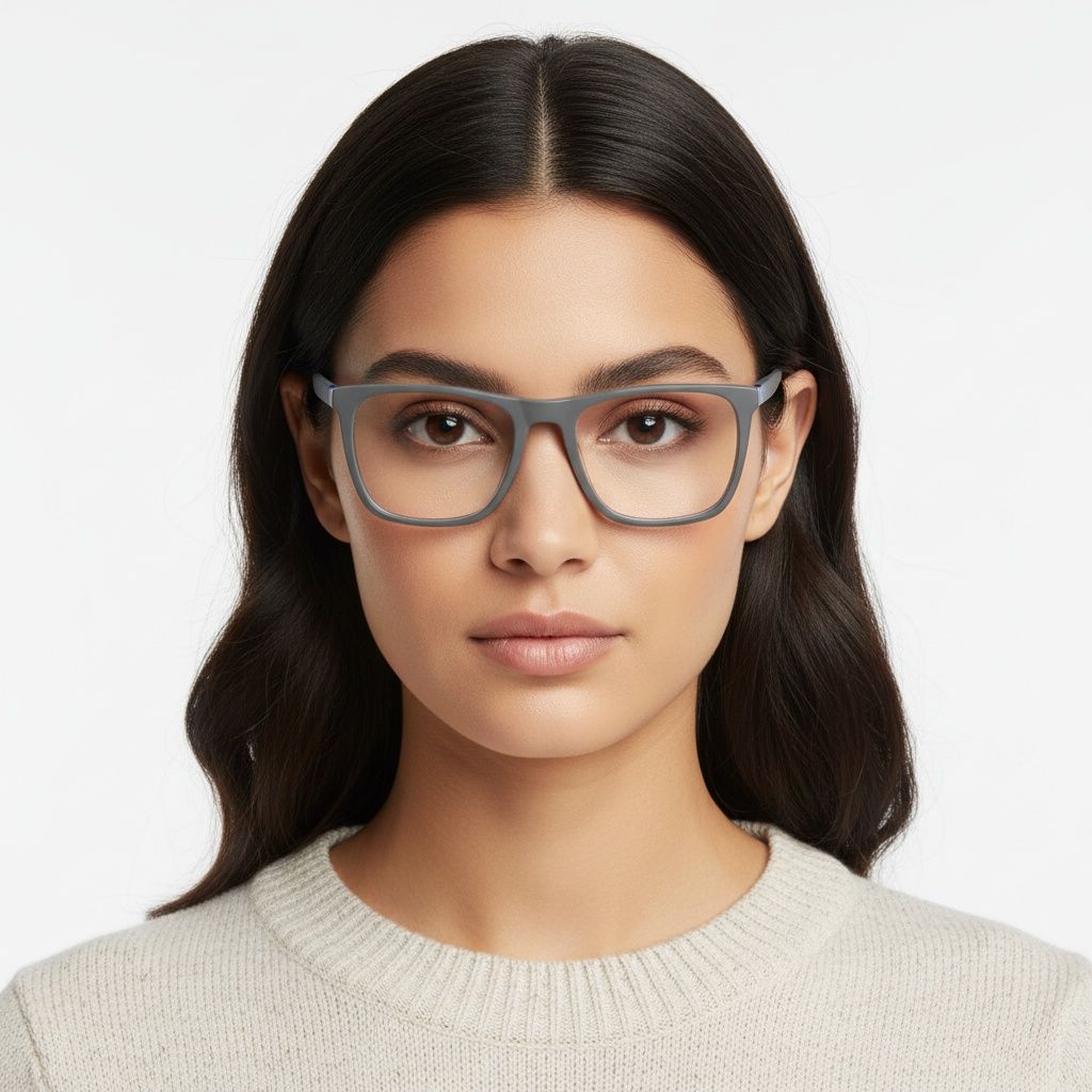 Rectangular Grey Acetate Glasses #BS2425-1001