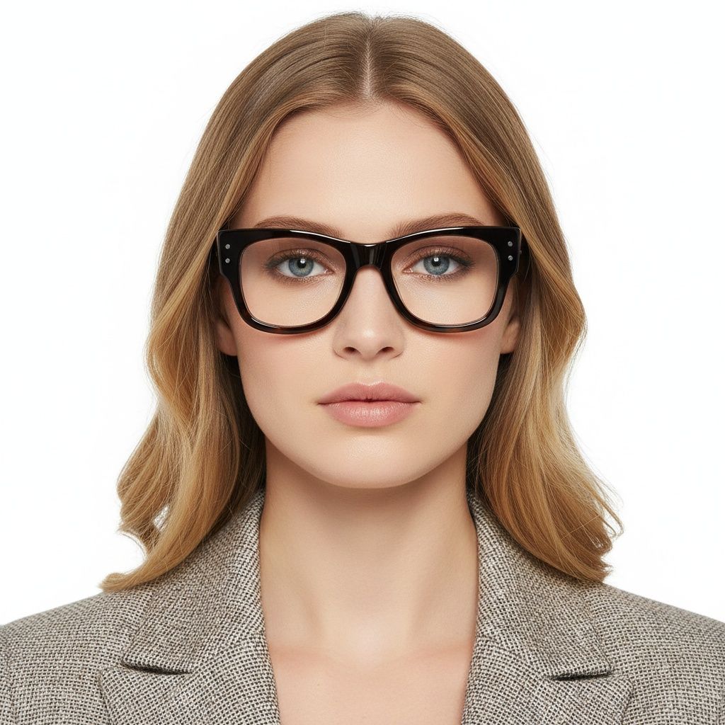 Oval Brown Acetate Glasses #BS0522-0193