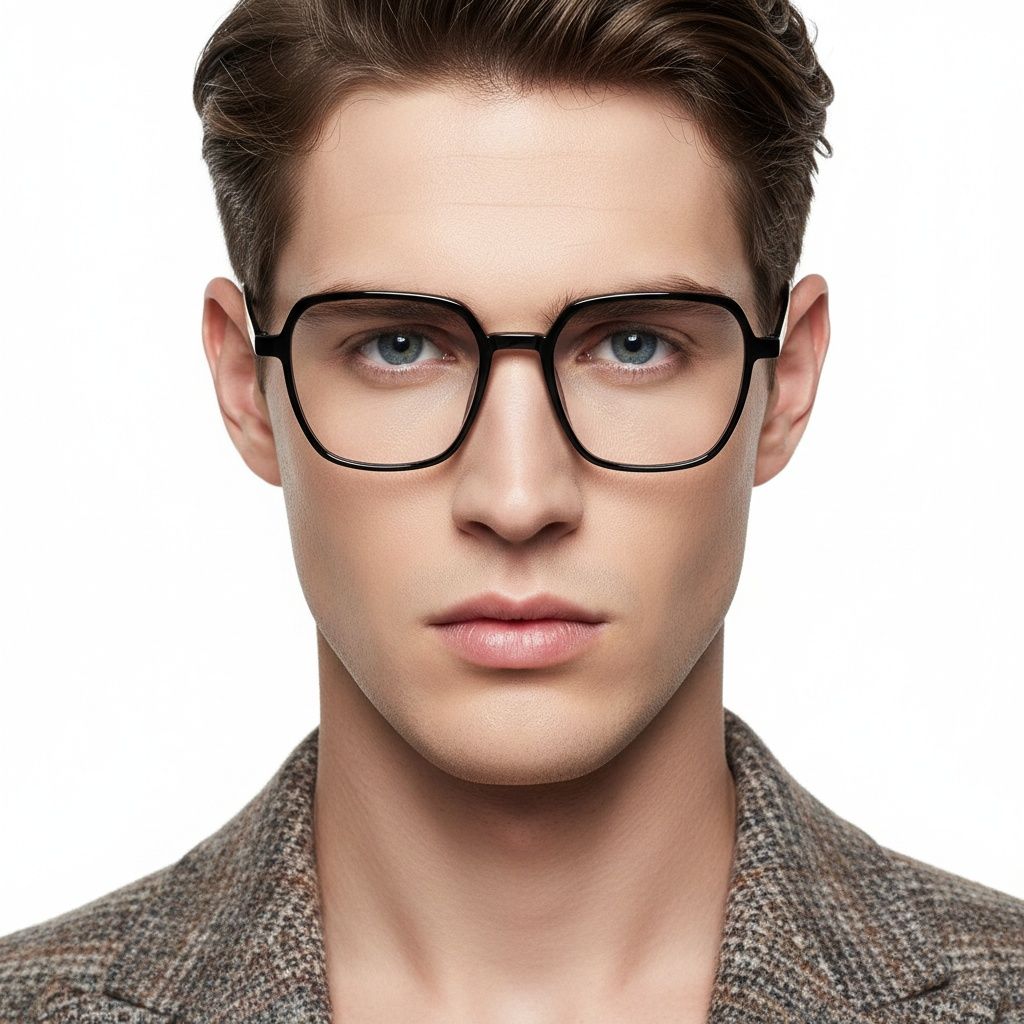 Rectangular Black TR90 Glasses #BS1924-0086