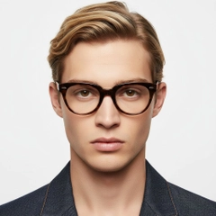 Oval Brown Acetate Glasses #BS0522-0183