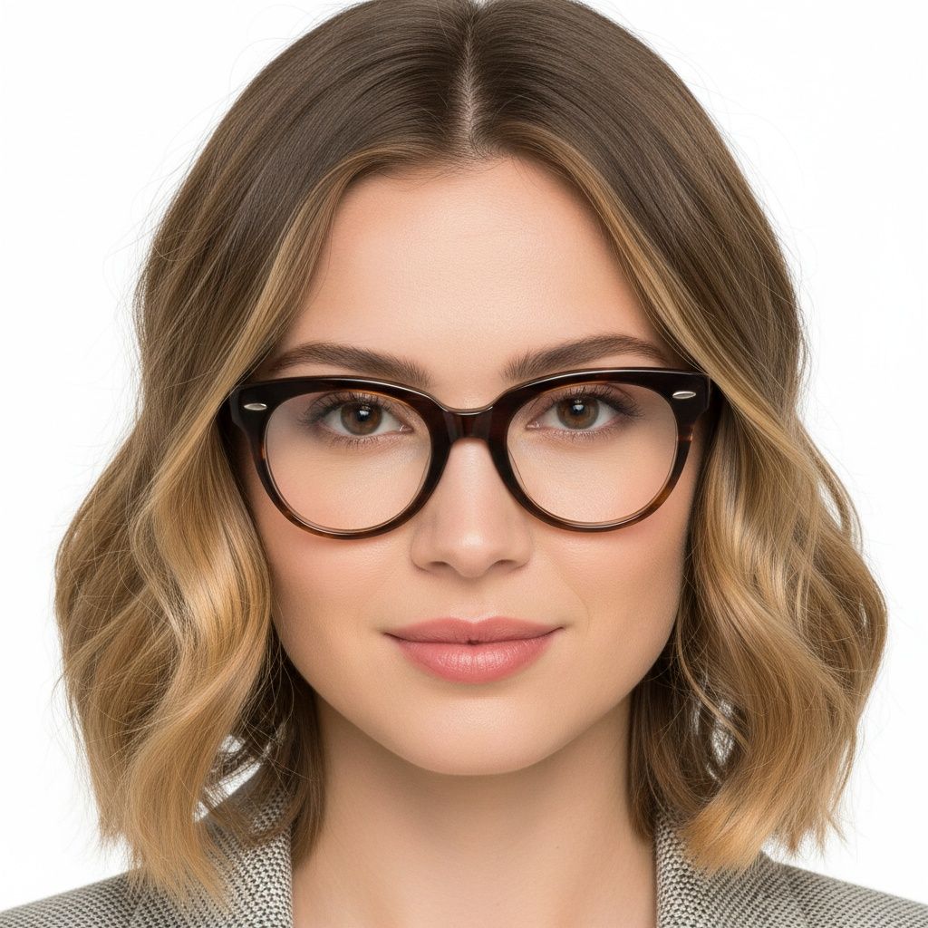 Oval Brown Acetate Glasses #BS0522-0183