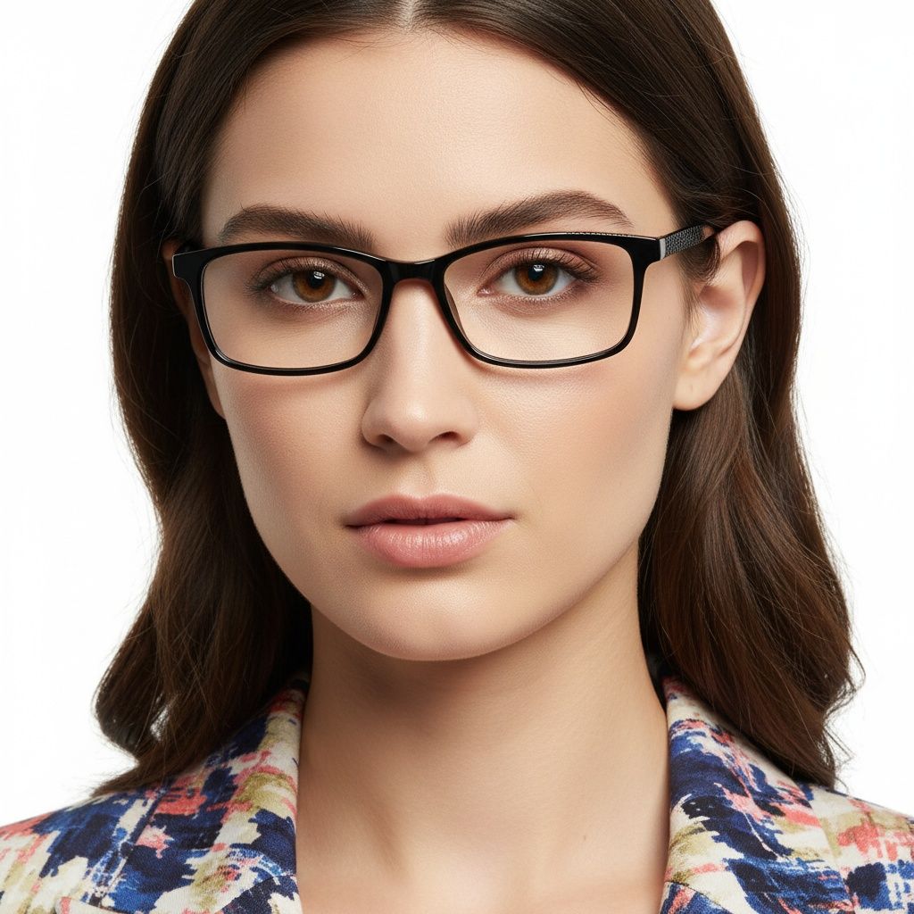 Rectangular Black TR90 Glasses #BS1924-0232