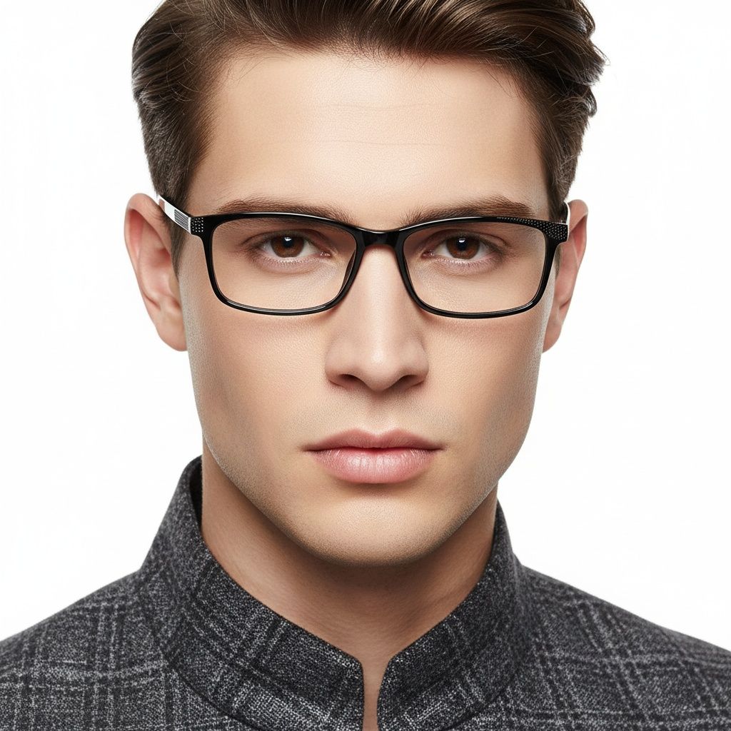 Rectangular Black TR90 Glasses #BS1924-0232