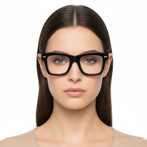 Gafas rectangulares de acetato negro #BS0522-0160