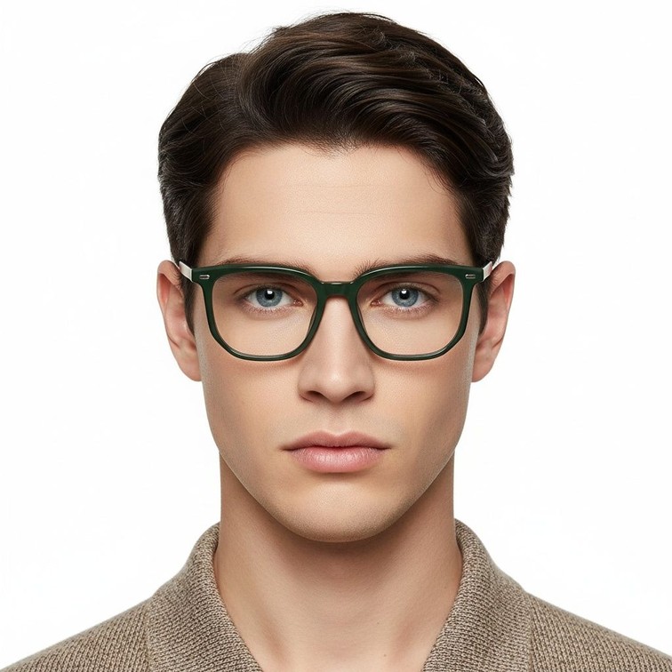 Lunettes rectangulaires vertes TR90 #BS0620-0183