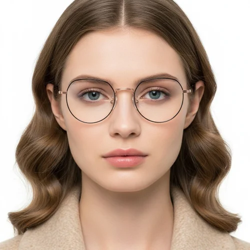 Lunettes ovales en titane noir #BS1913-0301