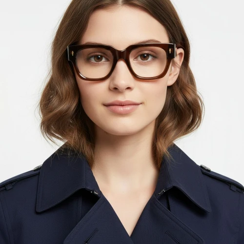 Gafas rectangulares de acetato marrón #BS0522-0100