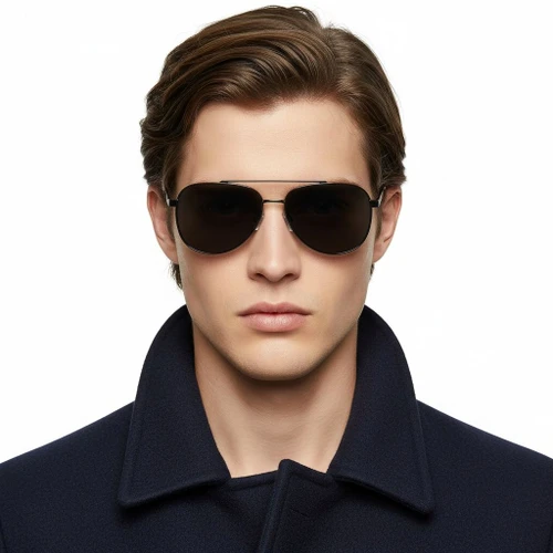 Aviator Grey Metal Sunglasses #BS2503-0062